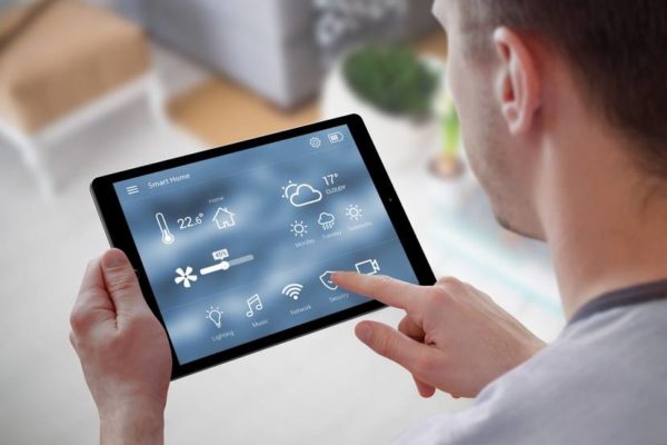 A man with a tablet